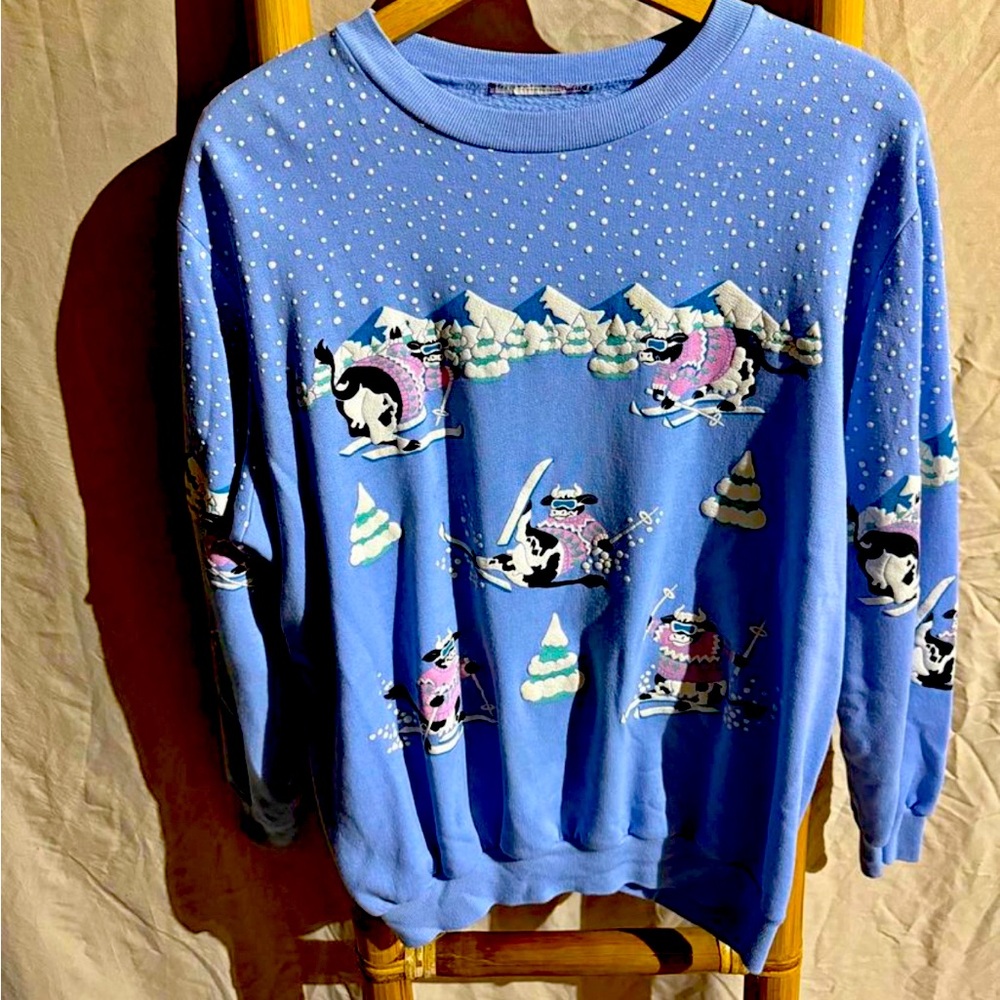 ISO vintage cow skiing sweater